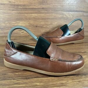 Olukai Kiele Brown Leather Flip Flops Sandals Women’s Size 7 Shoes